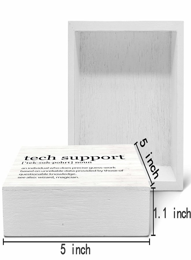 SRADMO Tech Support Office Wood Box Sign Desk Decor, Tech Support Gifts, Gifts For It Tech Guys, Desk Decorations Office, It Tech Gifts Wooden Box Sign Decoration, Tech Support Shelf Table Decor - Image 2